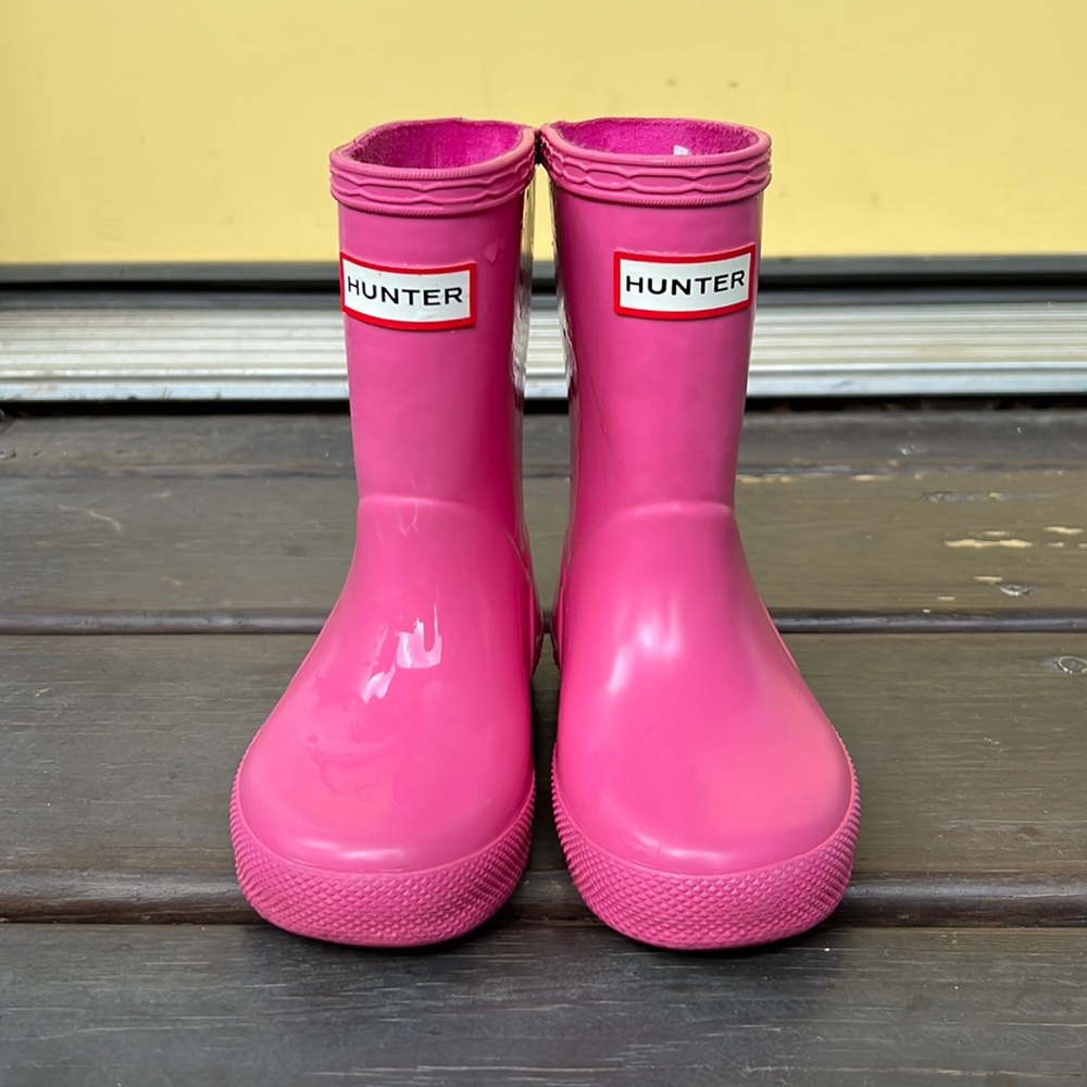 Hot Pink Hunter Boots Toodler Size 8 girls Size 7 boys